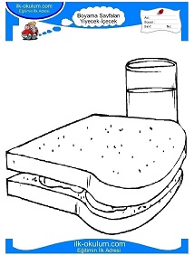 Çocuklar İçin Tost Boyama Sayfaları 